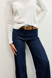 חגורה מעור חאקי - LEE SUEDE BELT