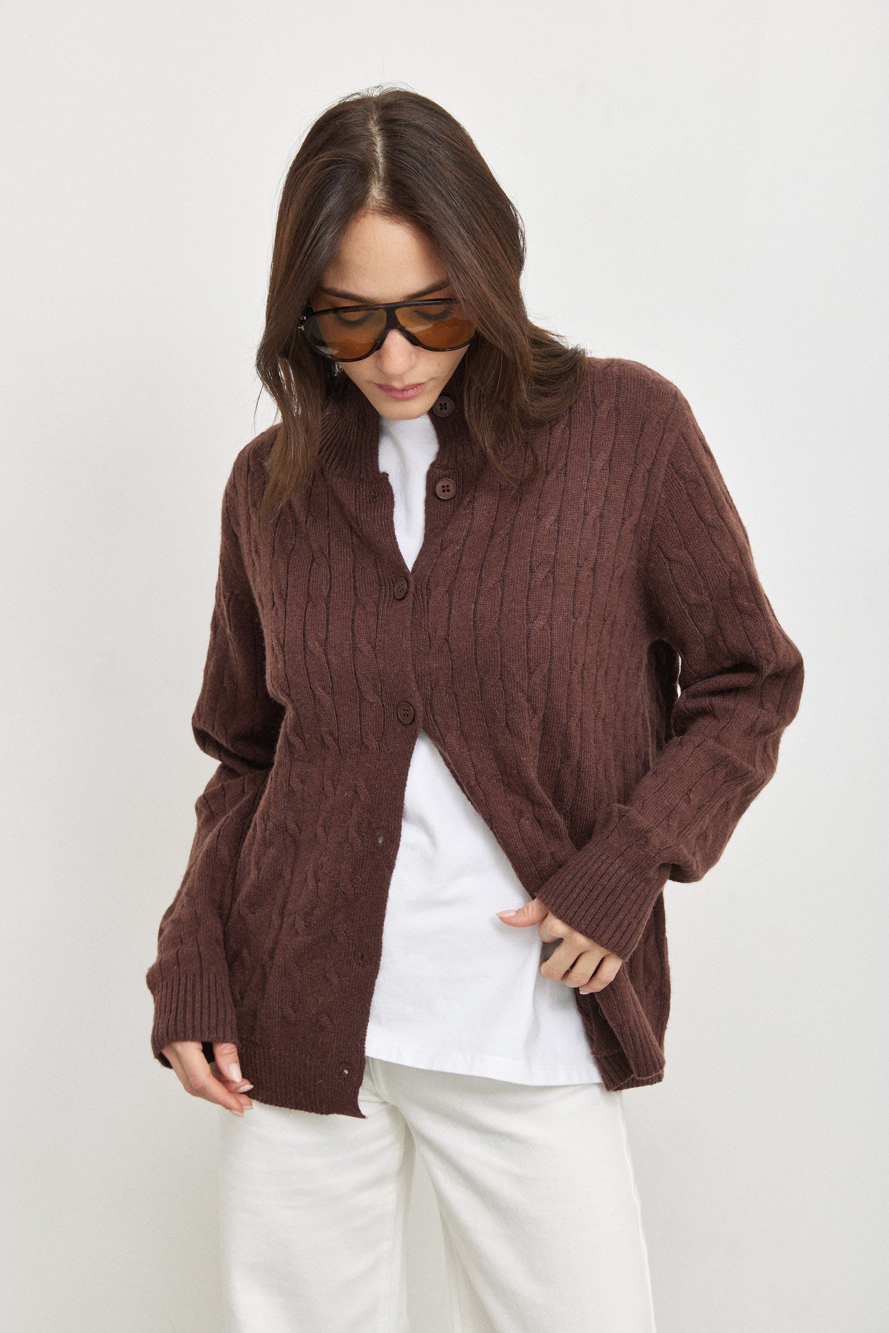 קרדיגן סריג ג׳וליה חום