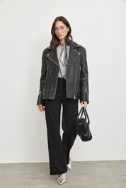 סריג וי ג׳וליה אפור