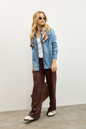 מכנסי טרנינג סריג חום