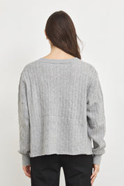 סריג וי ג׳וליה אפור