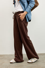 מכנסי טרנינג סריג חום