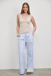 מכנסי כותנה תכלת