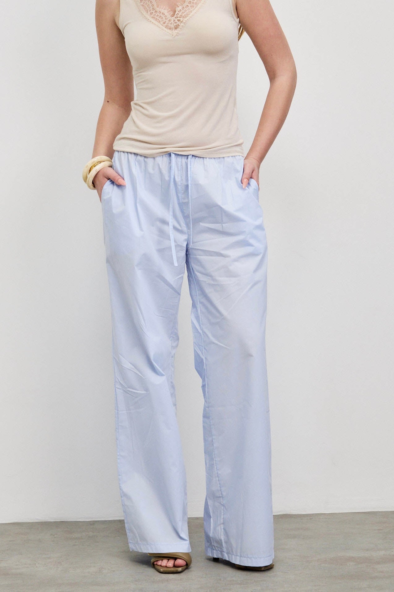 מכנסי כותנה תכלת