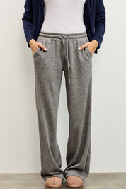 מכנסי טרנינג סריג אפור