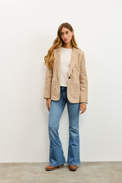 מעיל עור בז׳ NOIAN SUEDE BLAZER