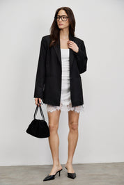 תיק עור זמש לוקה שחור