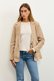 מעיל עור בז׳ NOIAN SUEDE BLAZER