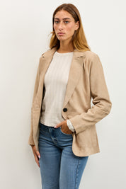 מעיל עור בז׳ NOIAN SUEDE BLAZER