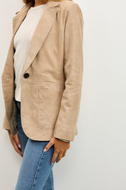 מעיל עור בז׳ NOIAN SUEDE BLAZER