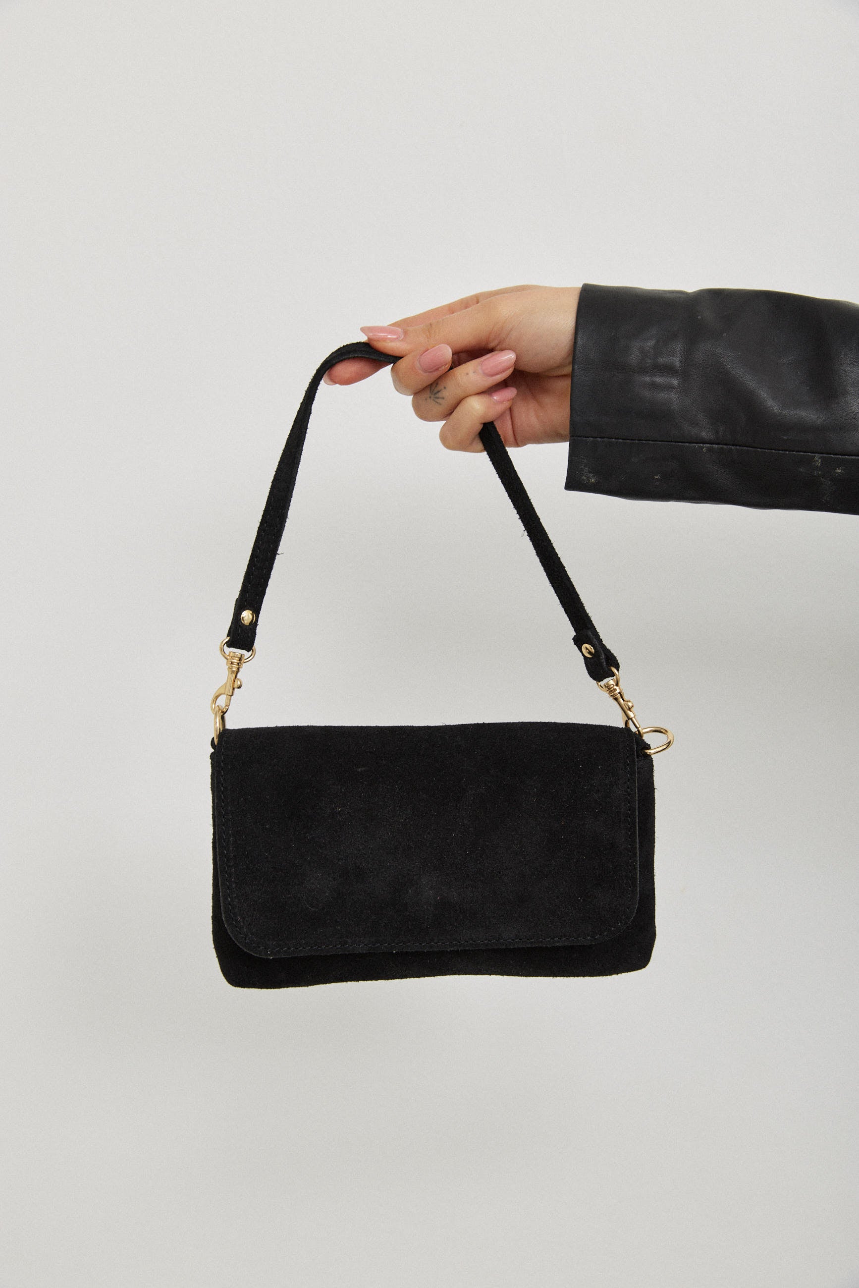 תיק עור לונה שחור