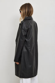 מעיל עור טרנץ׳ MELINDA OVERSIZE KNEE LENGTH LEATHER BLAZER