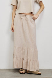 חצאית מקסי פשתן בז׳