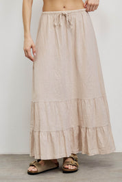 חצאית מקסי פשתן בז׳