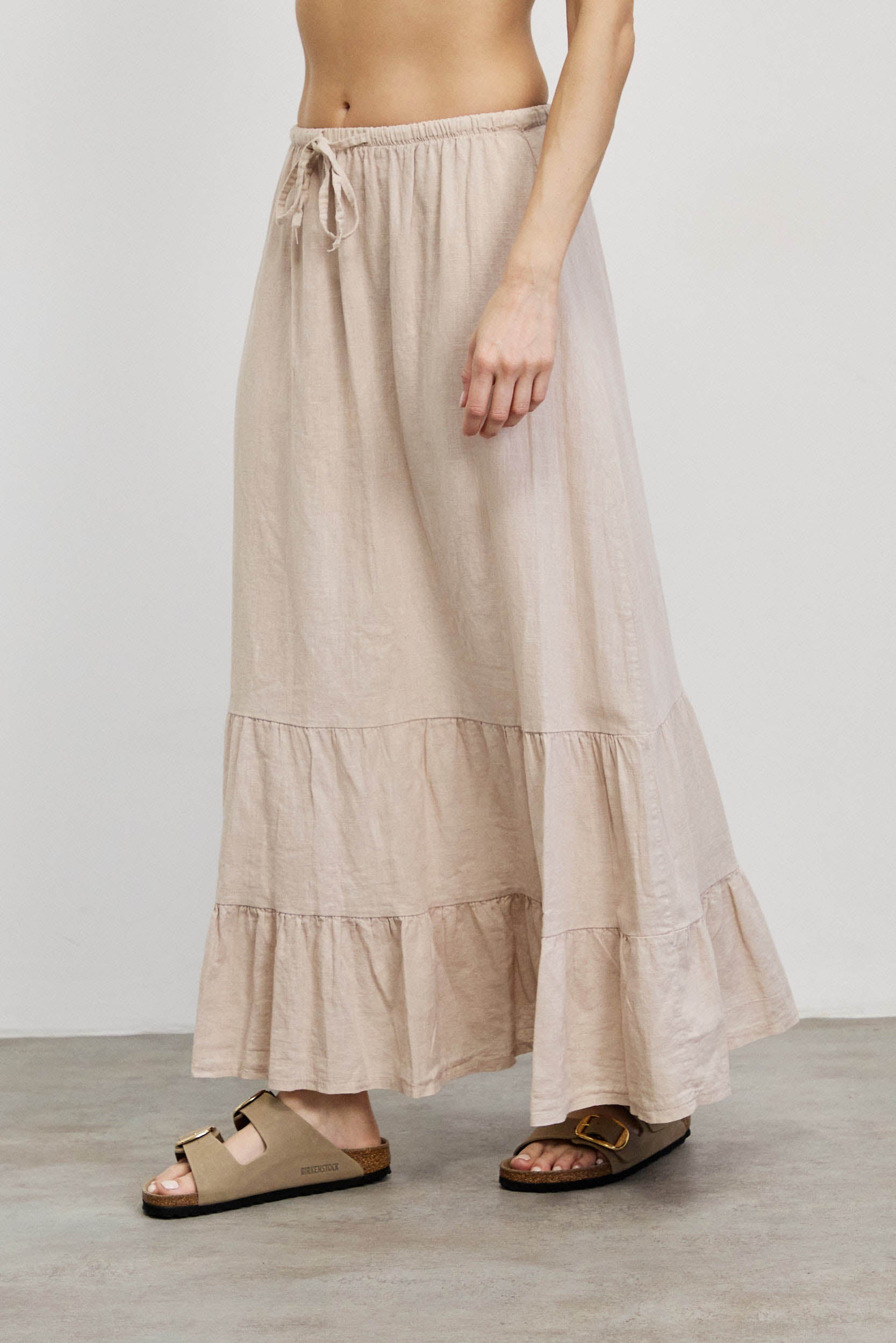 חצאית מקסי פשתן בז׳