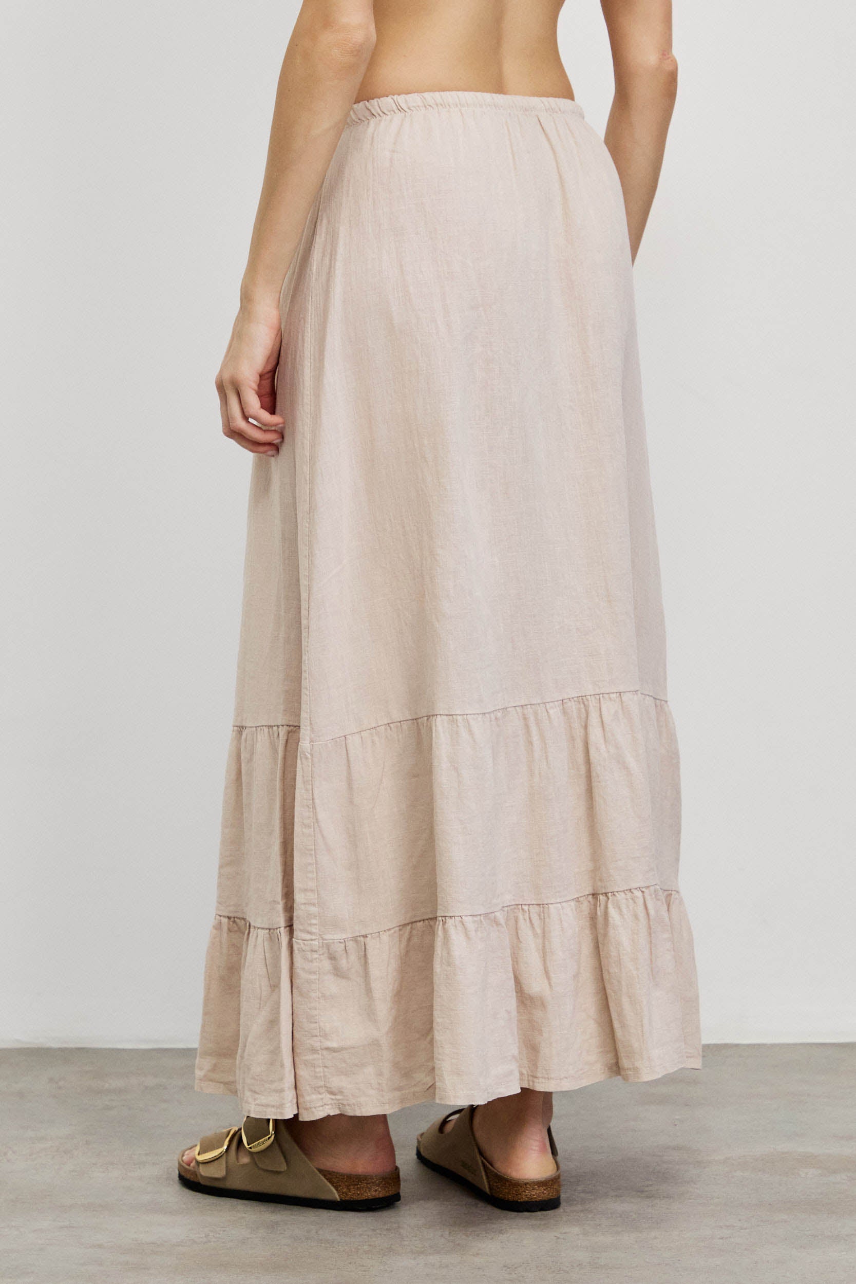 חצאית מקסי פשתן בז׳