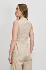 חולצת מעטפת כותנה בז