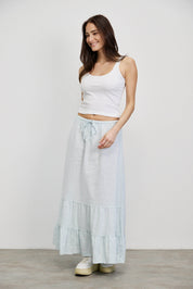 חצאית מקסי פשתן תכלת