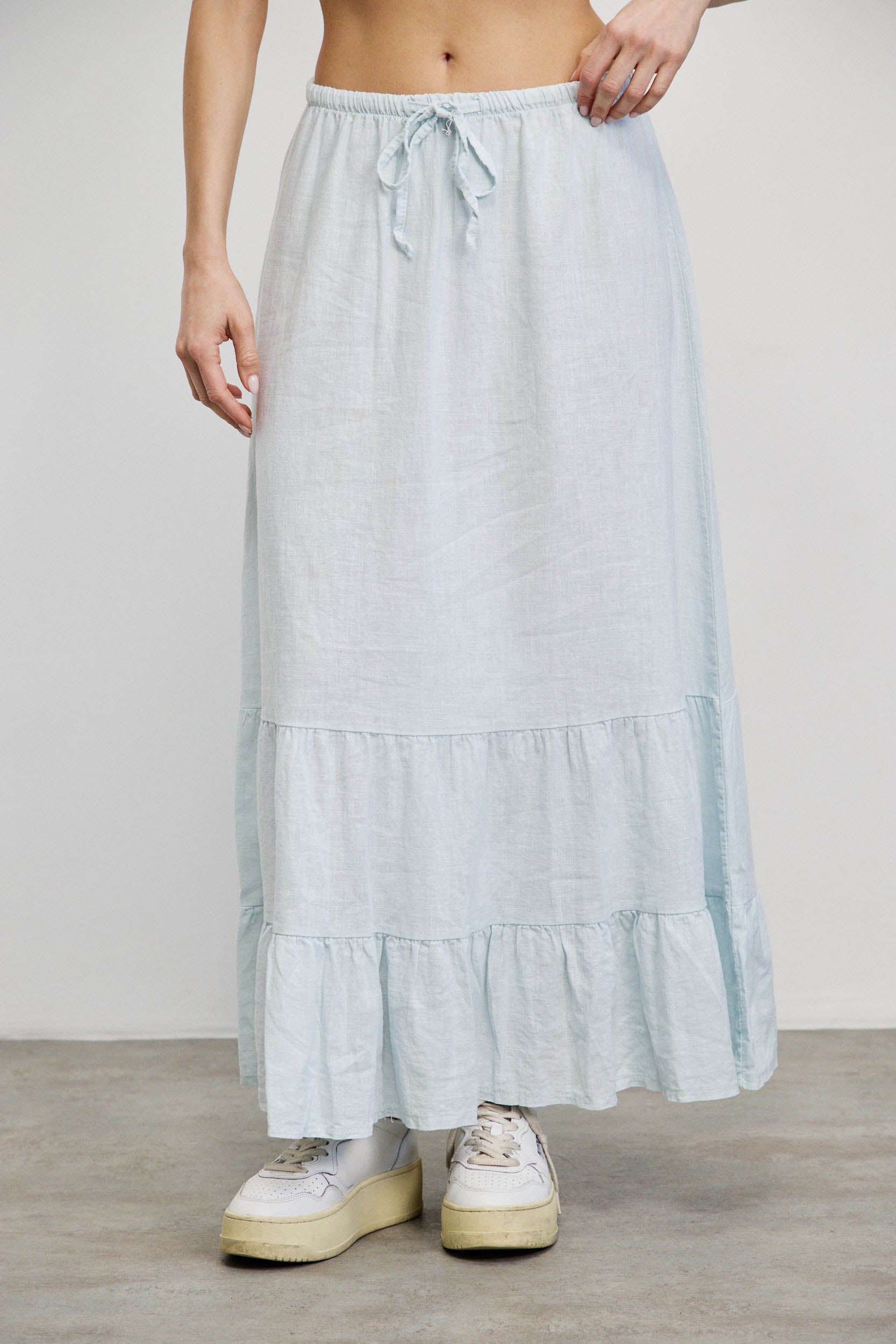 חצאית מקסי פשתן תכלת