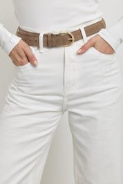 חגורת עור ליבה מוקה