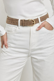 חגורת עור ליבה מוקה