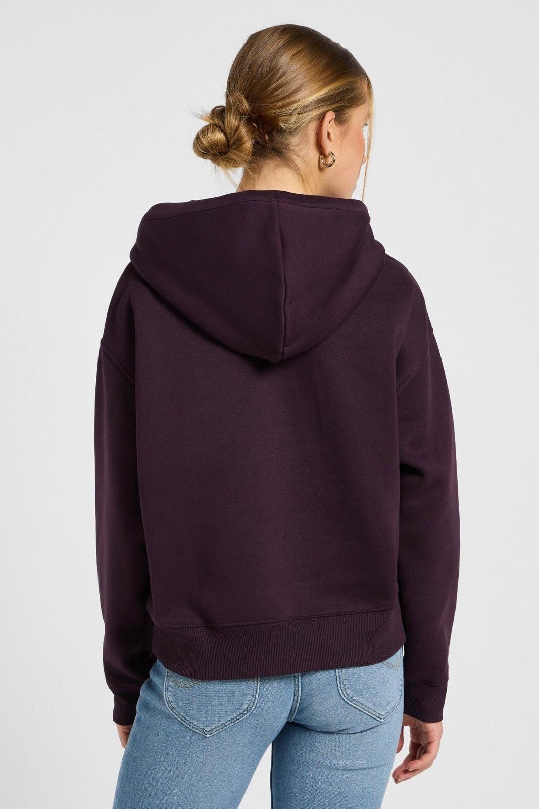 LEE ג'ינס סוויטשירט קפוצון בורדו