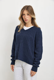 סריג וי ג׳וליה כחול