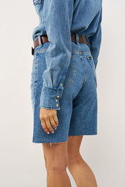 ג'ינס LEE RIDER LOOSE  SHORT כחול