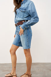 ג'ינס LEE RIDER LOOSE  SHORT כחול