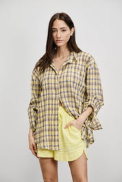 חולצת משבצות איטלקית צהוב