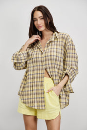 חולצת משבצות איטלקית צהוב