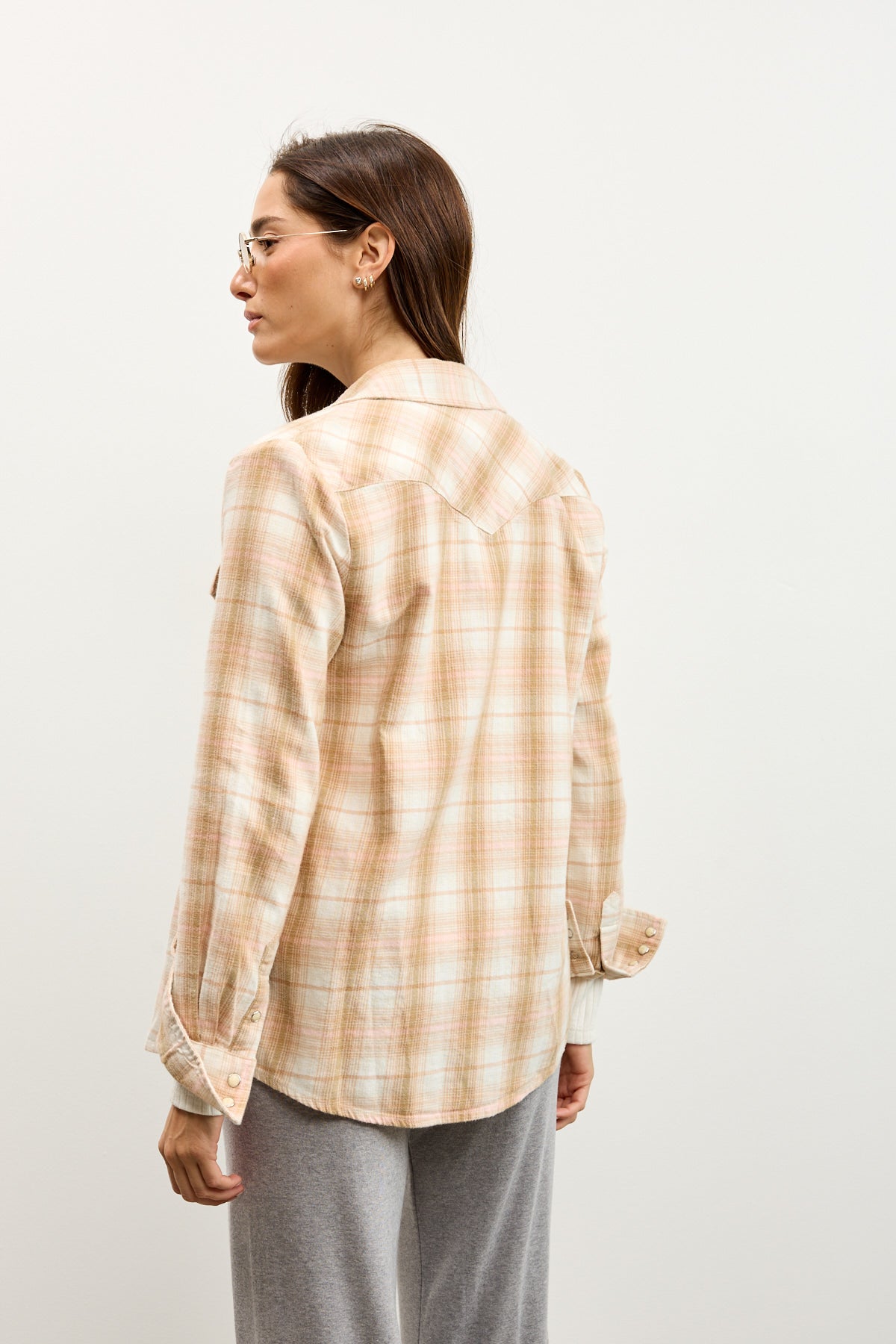 LEE חולצה REGULAR WESTERN SHIRT KHAKI PLAID