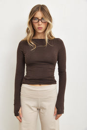 חולצת פסים לומינה חום