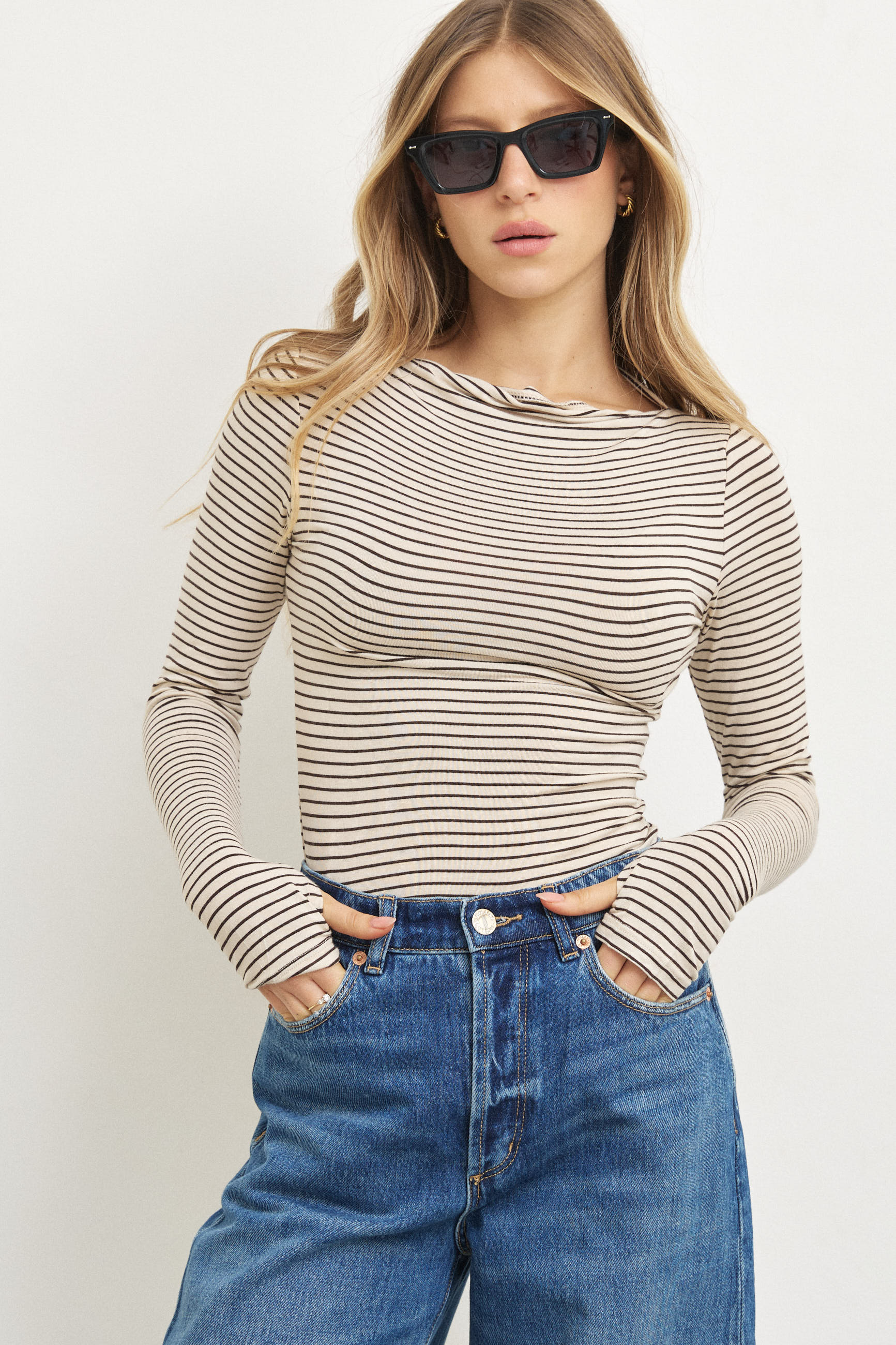 חולצת פסים לומינה בז