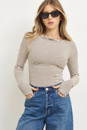 חולצת פסים לומינה בז