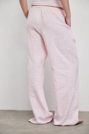 מכנסי פשתן פסים ורוד