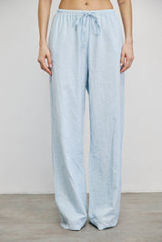 מכנסי פשתן פסים תכלת