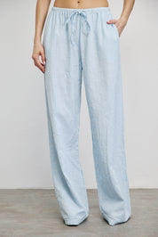 מכנסי פשתן פסים תכלת