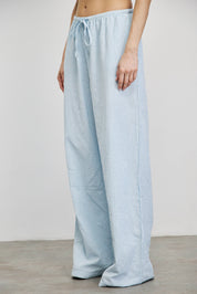 מכנסי פשתן פסים תכלת