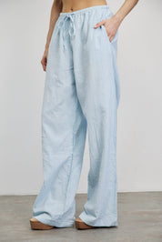 מכנסי פשתן פסים תכלת