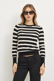 סריג ניקי פסים שחור