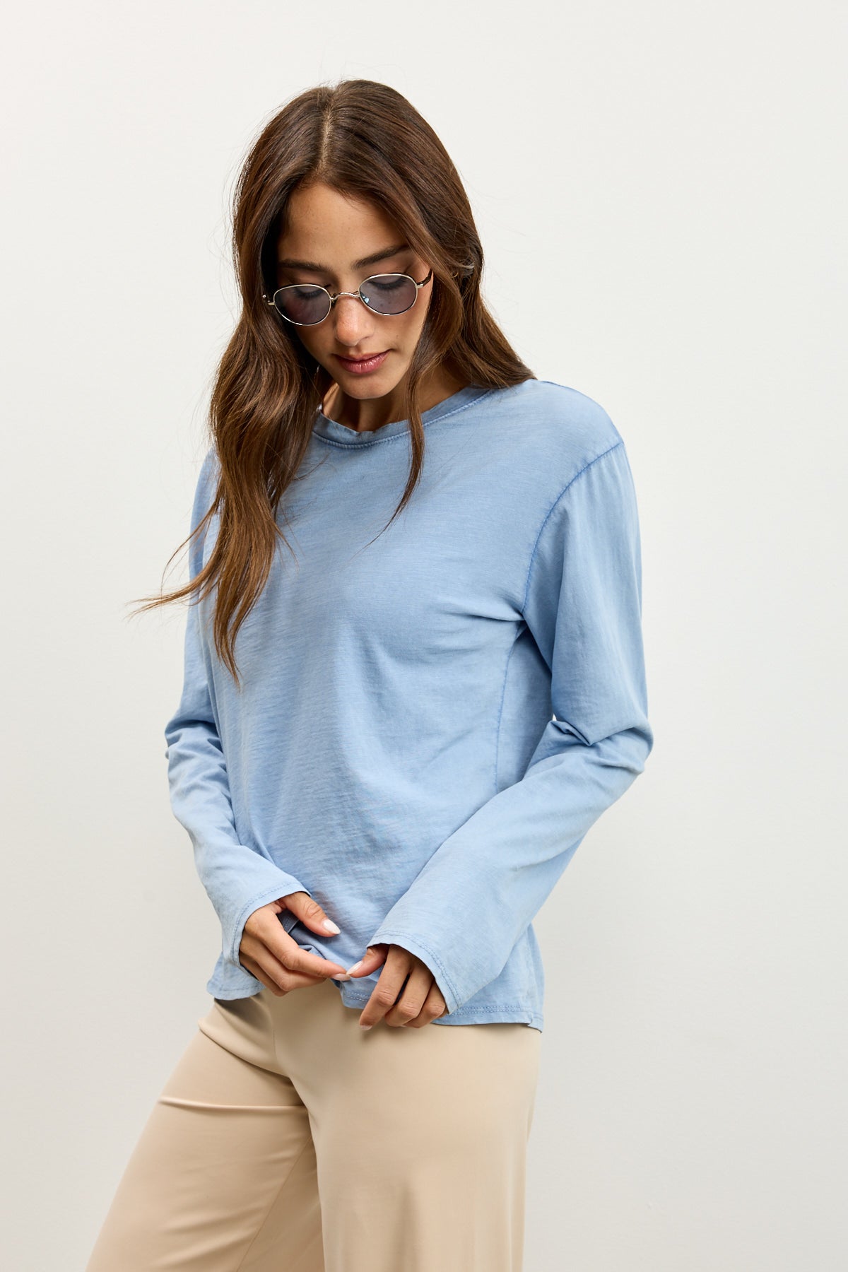 חולצת אלכס ניקי שרוול ארוך תכלת