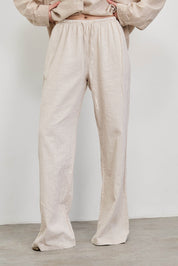 מכנסי פשתן פסים בז׳