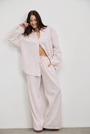 מכנסי פשתן ורוד