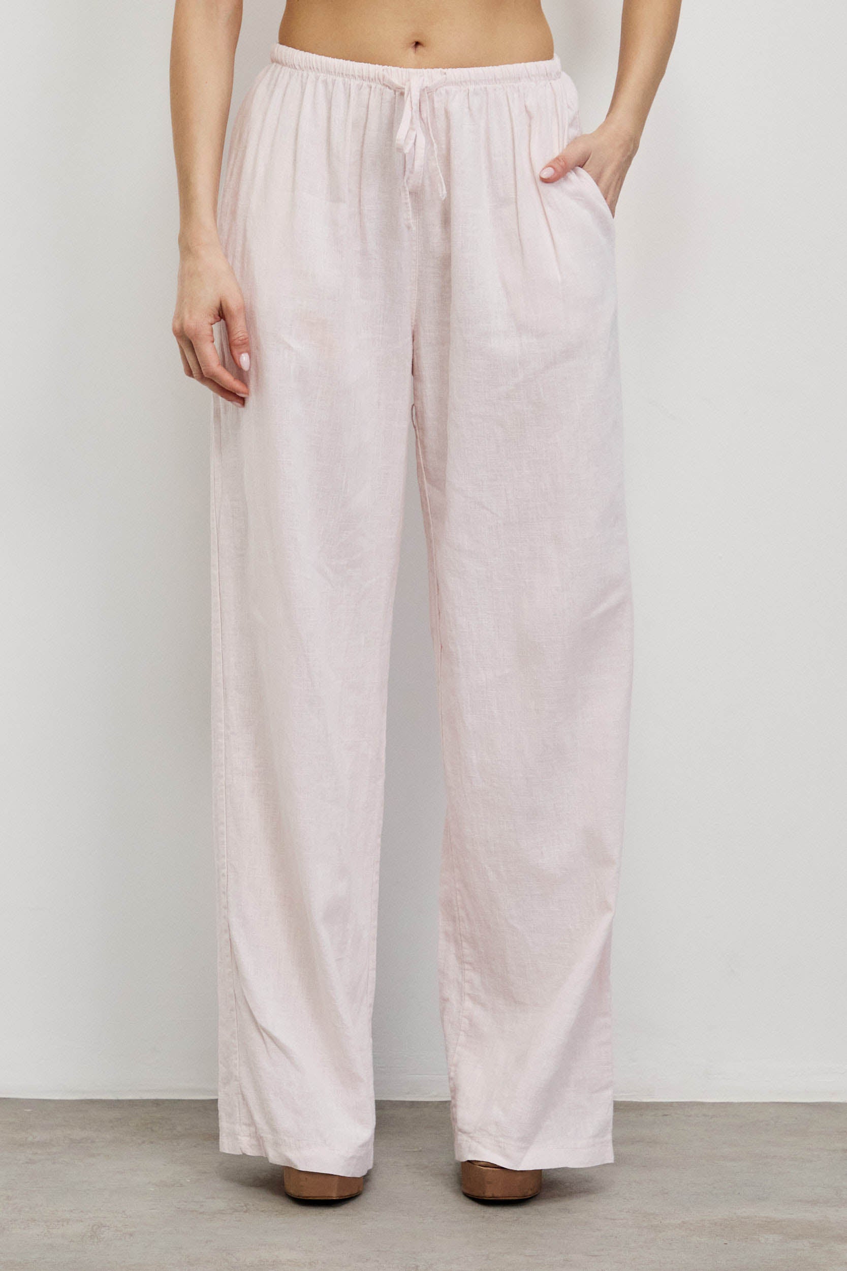 מכנסי פשתן ורוד