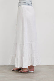 חצאית מקסי פשתן לבנה