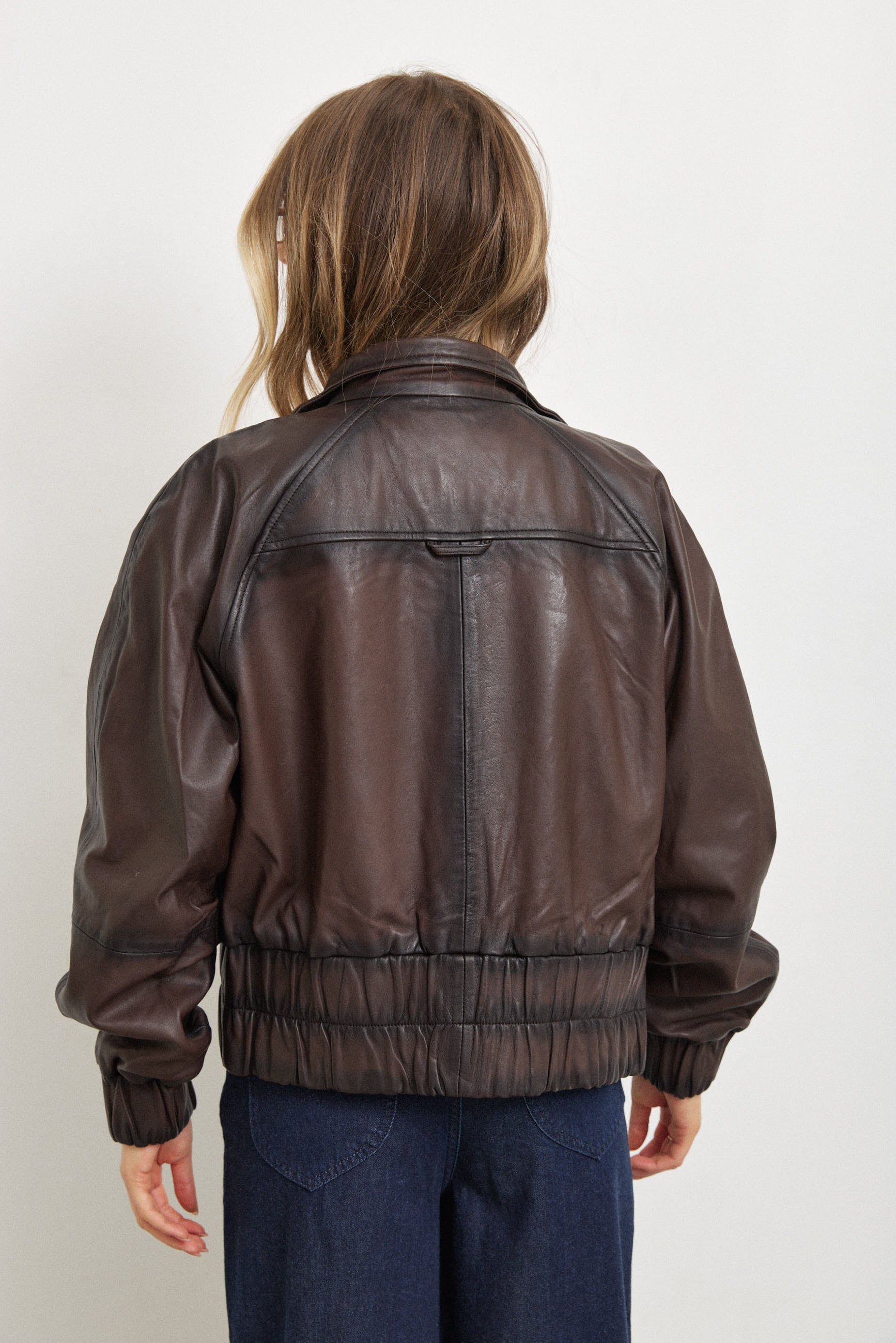 מעיל עור בומבר TASSIA LEATHER BOMBER JACKET