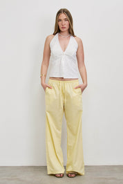 וסט פשתן קולר לבן