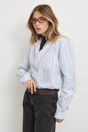 חולצת פסים ורונה לבנה
