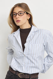 חולצת פסים ורונה לבנה